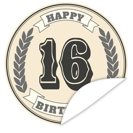 Aufkleber-16-Zahl-Klassik