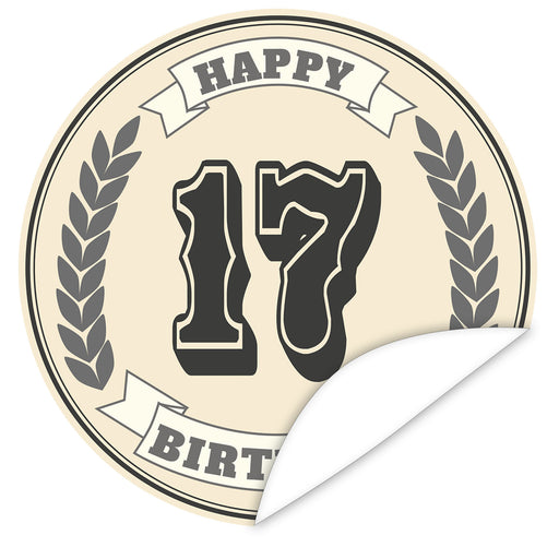 Aufkleber-17-Zahl-Klassik