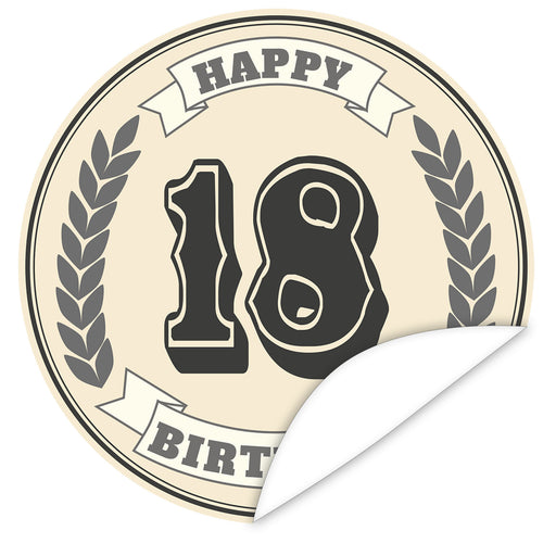 Aufkleber-18-Zahl-Klassik