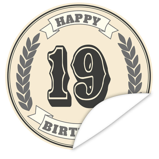 Aufkleber-19-Zahl-Klassik