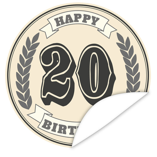 Aufkleber-20-Zahl-Klassik