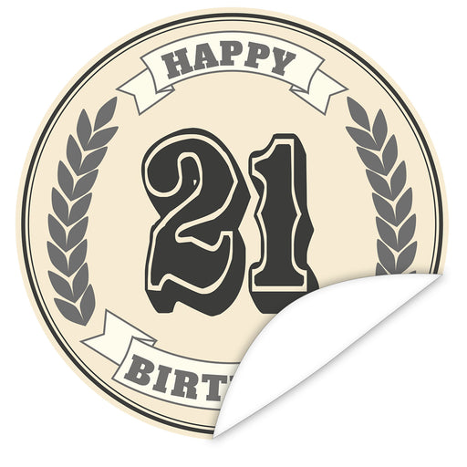 Aufkleber-21-Zahl-Klassik