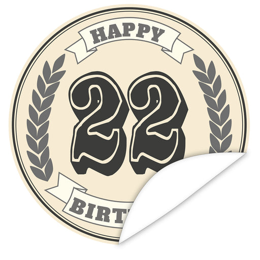 Aufkleber-22-Zahl-Klassik