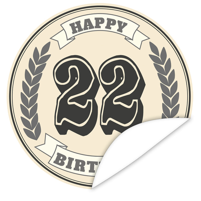 Aufkleber-22-Zahl-Klassik