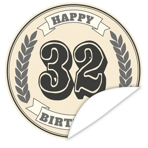 Aufkleber-32-Zahl-Klassik