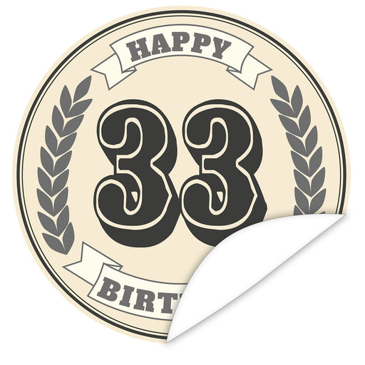Aufkleber-33-Zahl-Klassik