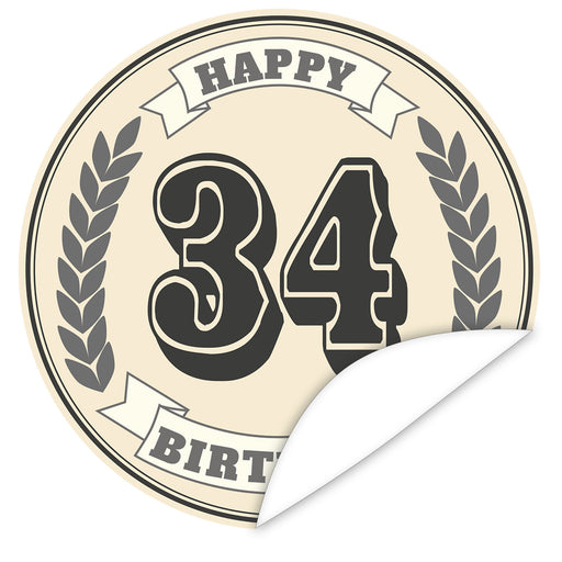 Aufkleber-34-Zahl-Klassik