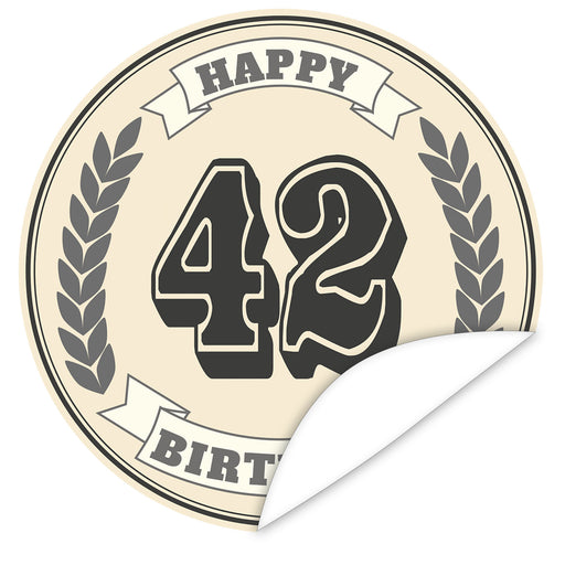 Aufkleber-42-Zahl-Klassik