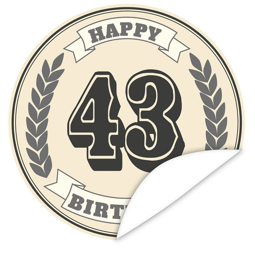 Aufkleber-43-Zahl-Klassik