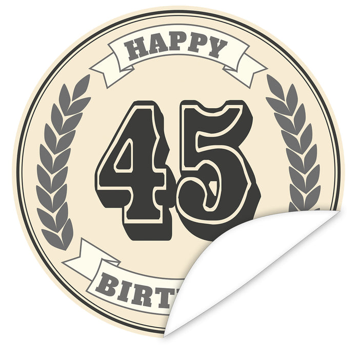 Aufkleber-45-Zahl-Klassik