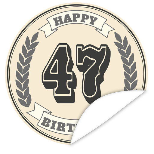 Aufkleber-47-Zahl-Klassik