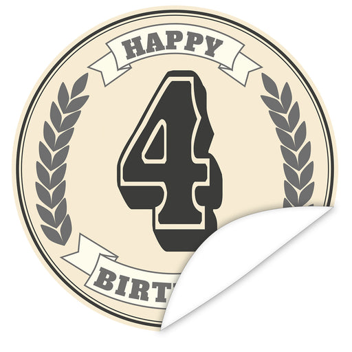 Aufkleber-4-Zahl-Klassik