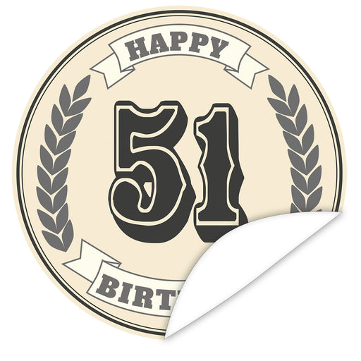 Aufkleber-51-Zahl-Klassik