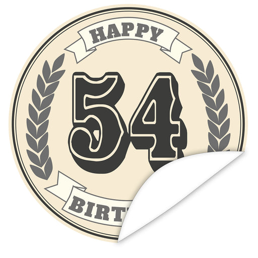 Aufkleber-54-Zahl-Klassik