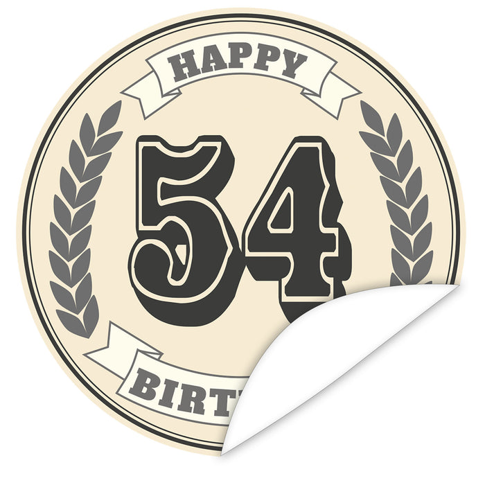 Aufkleber-54-Zahl-Klassik