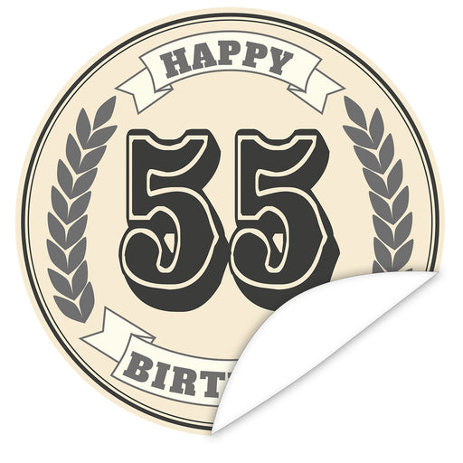 Aufkleber-55-Zahl-Klassik