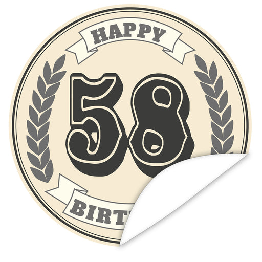 Aufkleber-58-Zahl-Klassik