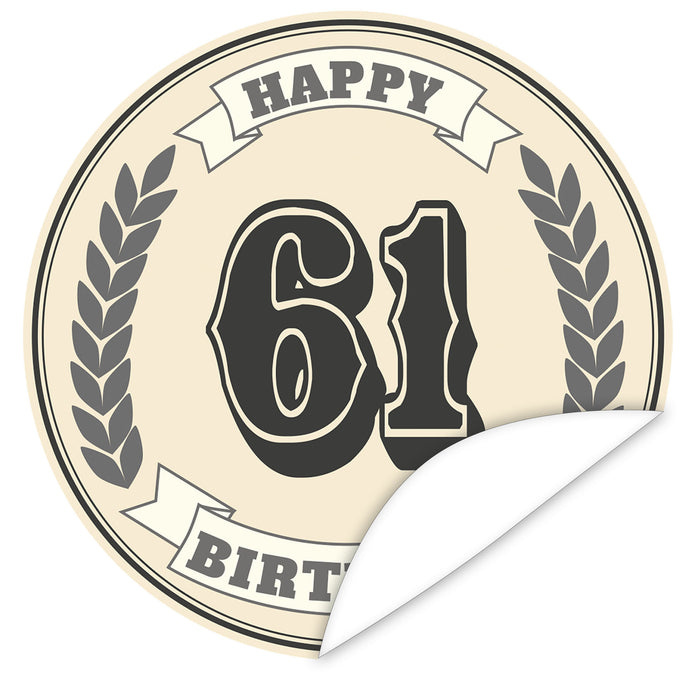 Aufkleber-61-Zahl-Klassik