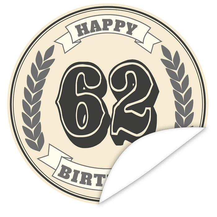 Aufkleber-62-Zahl-Klassik