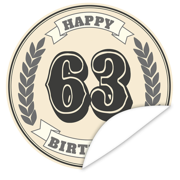 Aufkleber-63-Zahl-Klassik