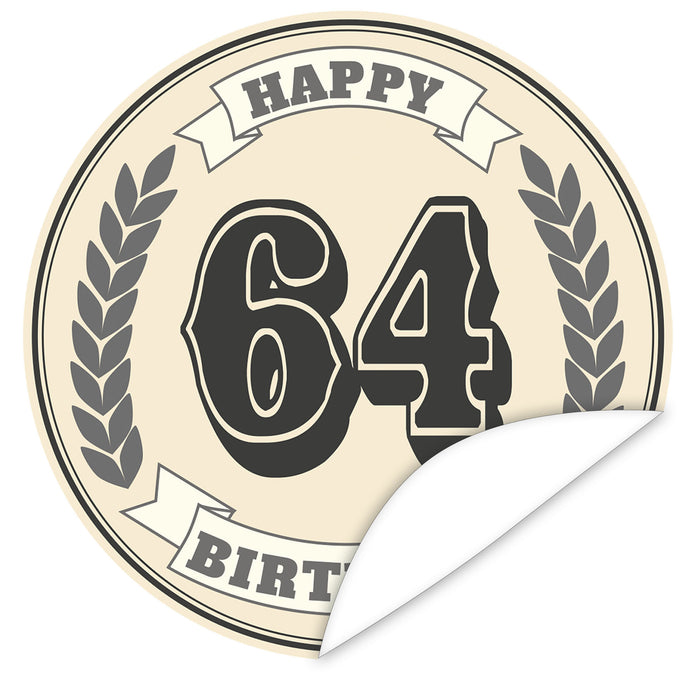 Aufkleber-64-Zahl-Klassik