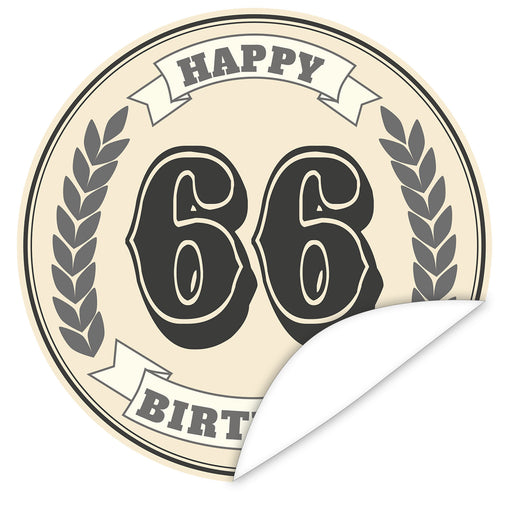 Aufkleber-66-Zahl-Klassik
