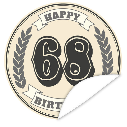 Aufkleber-68-Zahl-Klassik