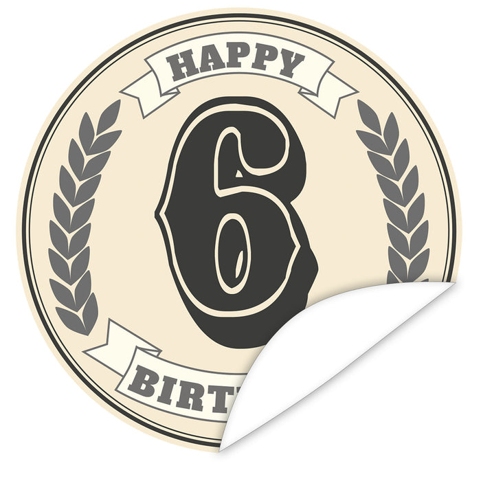 Aufkleber-6-Zahl-Klassik