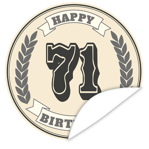 Aufkleber-71-Zahl-Klassik