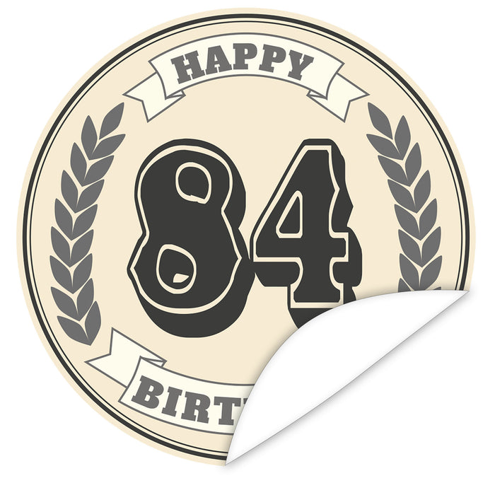 Aufkleber-84-Zahl-Klassik