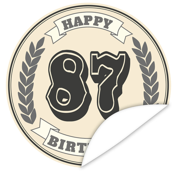 Aufkleber-87-Zahl-Klassik