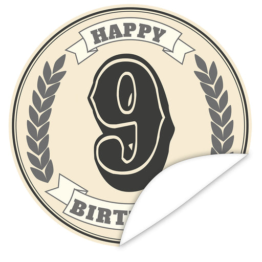 Aufkleber-9-Zahl-Klassik