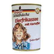 Original Schulküche Eierfrikassee mit Kartoffeln.