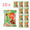 Vegane Fruchtgummi Tütchen mit Himbeer-Apfelgeschmack (rot/grün) in Ampelmännchen-Form, 10x 20g