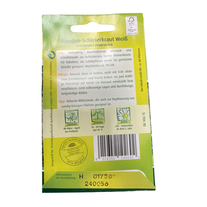 5x Quedlinburger Saatgut (Stauden-Schleierkraut Weiß)
