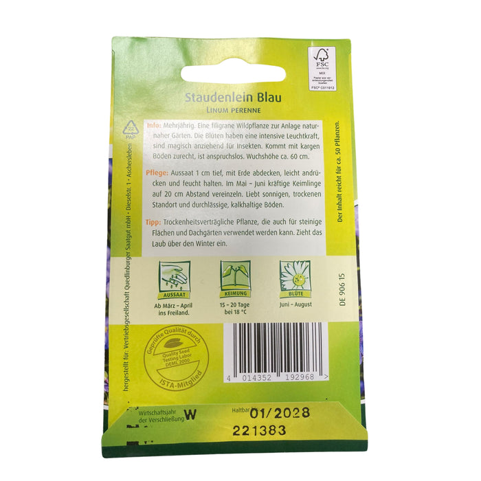 5x Quedlinburger Saatgut (Staudenlein Blau)