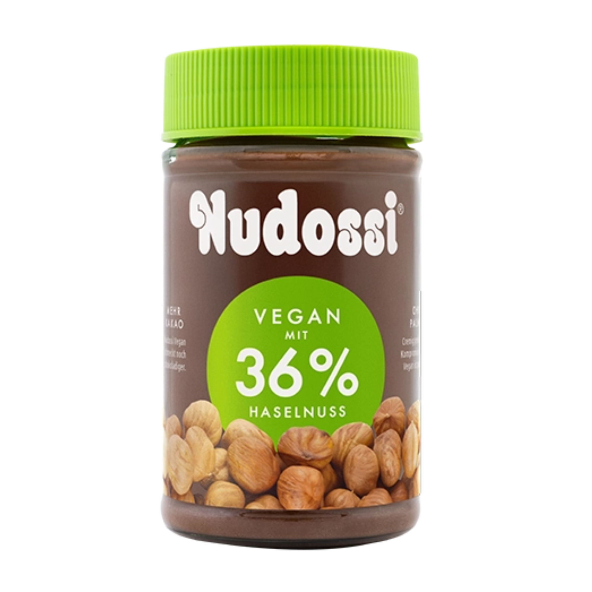 Nudossi ohne Palmöl VEGAN Nuss-Nougat-Crème - Brotaufstrich mit 36% Haselnüssen 300g