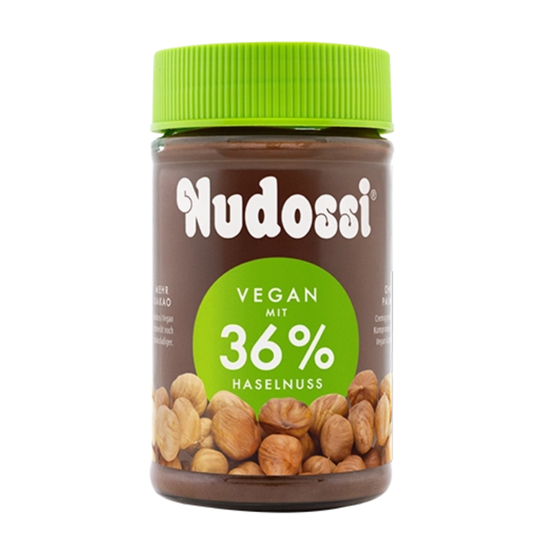 Nudossi ohne Palmöl VEGAN Nuss-Nougat-Crème - Brotaufstrich mit 36% Haselnüssen 300g