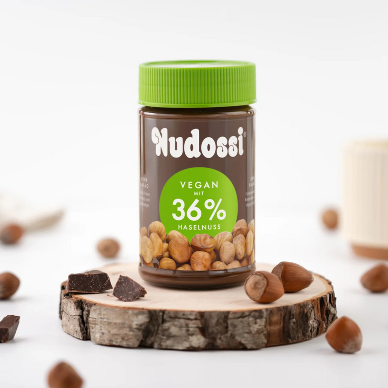 Nudossi ohne Palmöl VEGAN Nuss-Nougat-Crème - Brotaufstrich mit 36% Haselnüssen 300g