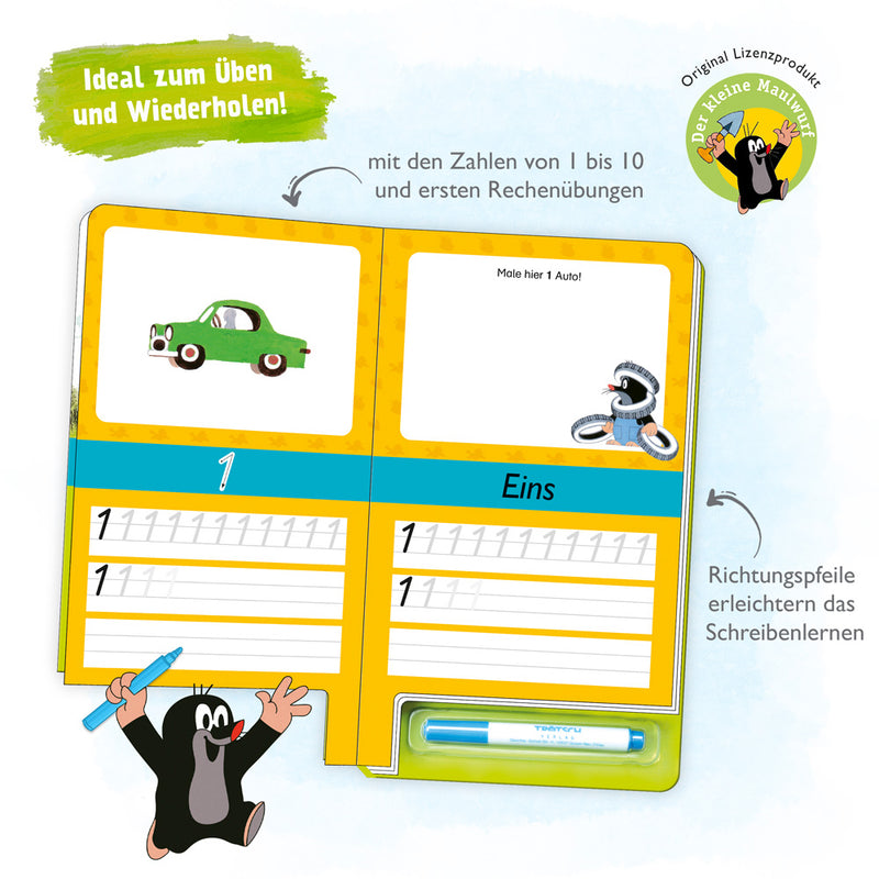 Schreib-Wisch-Weg-Zahlen-Maulwurf