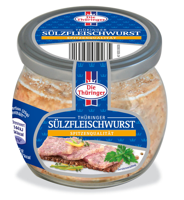 Die Thüringer Sülzfleischwurst im Glas - deftig & herzhaft mit feiner Würze - 300g