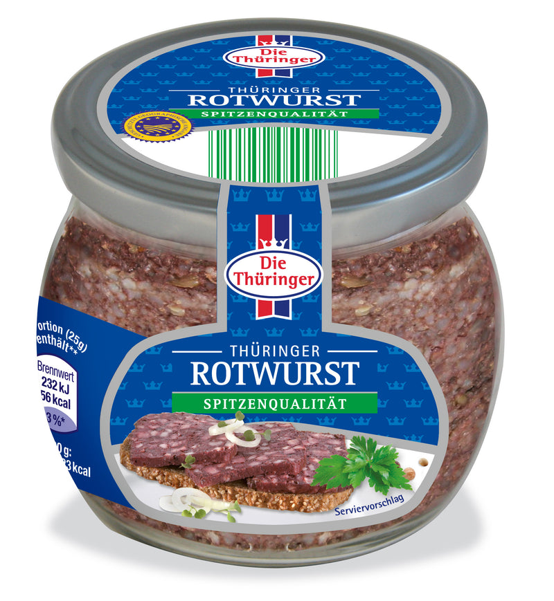 Die Thüringer Rotwurst im Schraubglas - herzhaft, traditionell, streichzart - 300g