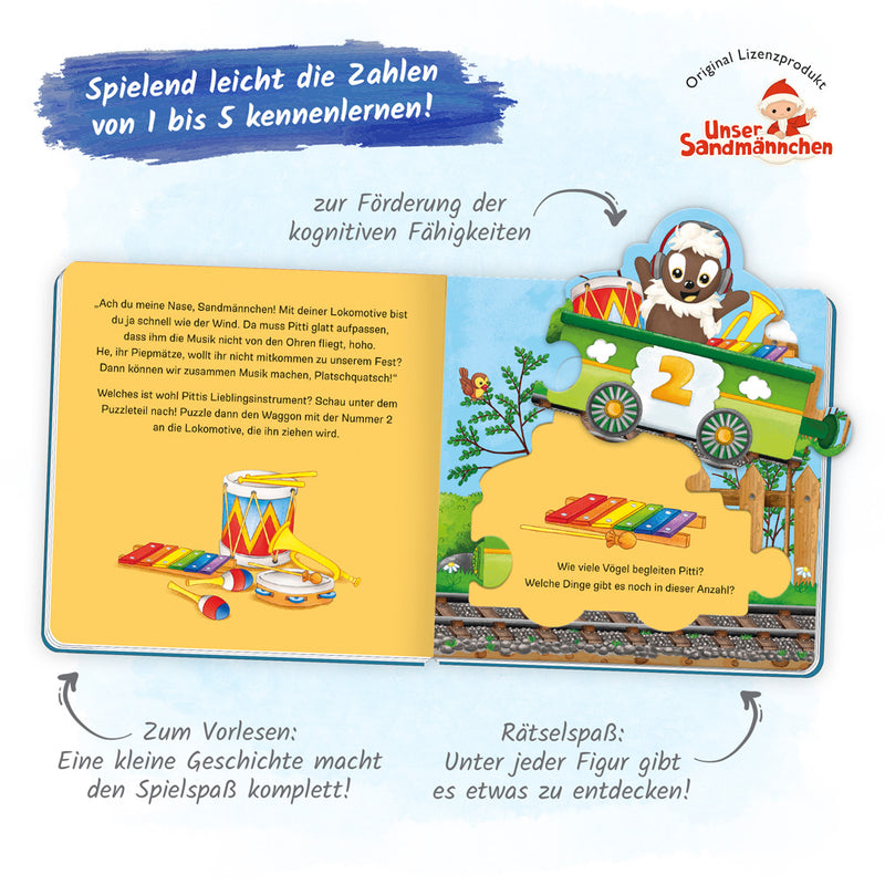 Puzzlebuch-Zahlenzug-Sandmann