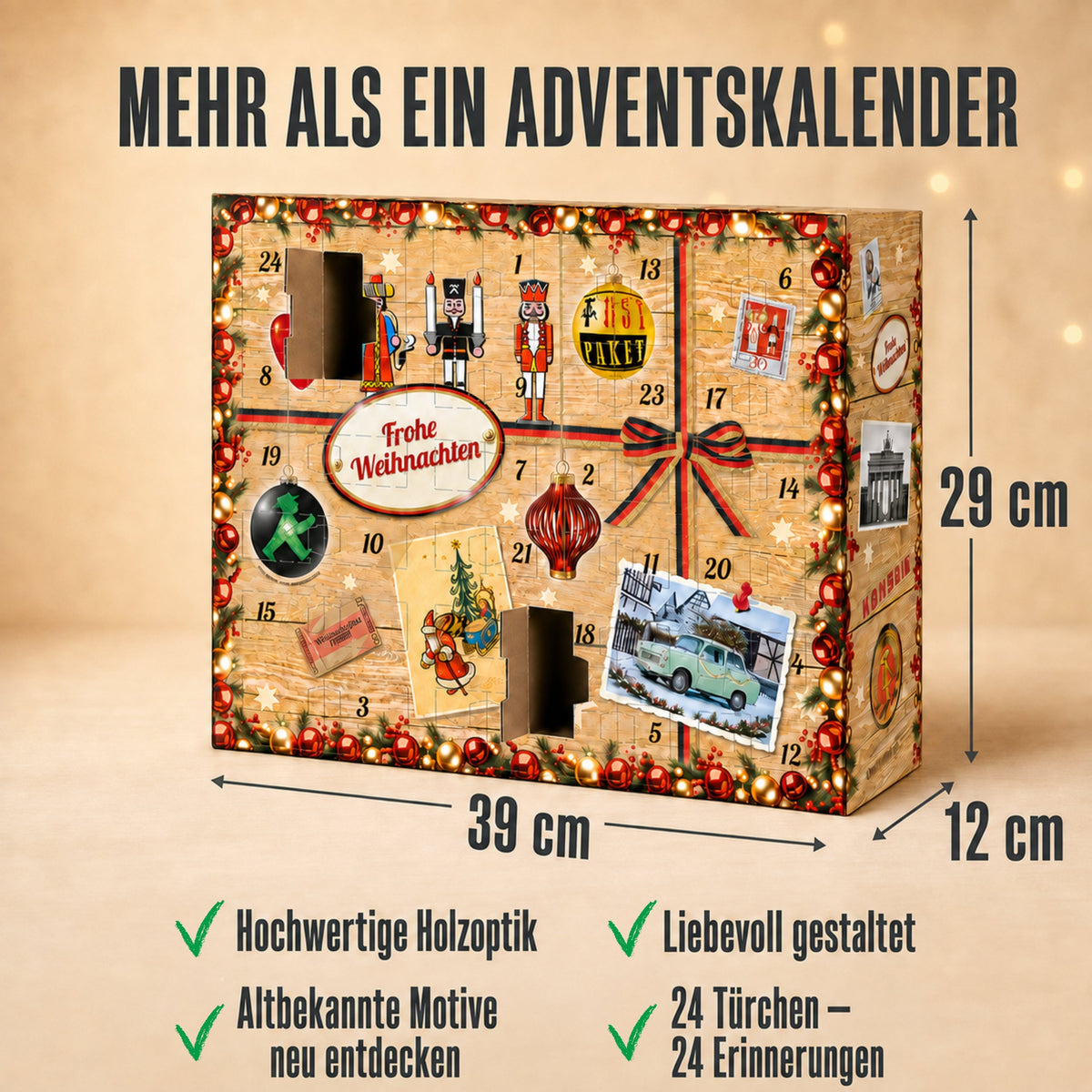 #dreißig - Ostalgie Adventskalender 2026 – 24 Erinnerungen & Kultprodukte mit Marken wie Viba, Halloren, Zetti, Komet & Pfeffi