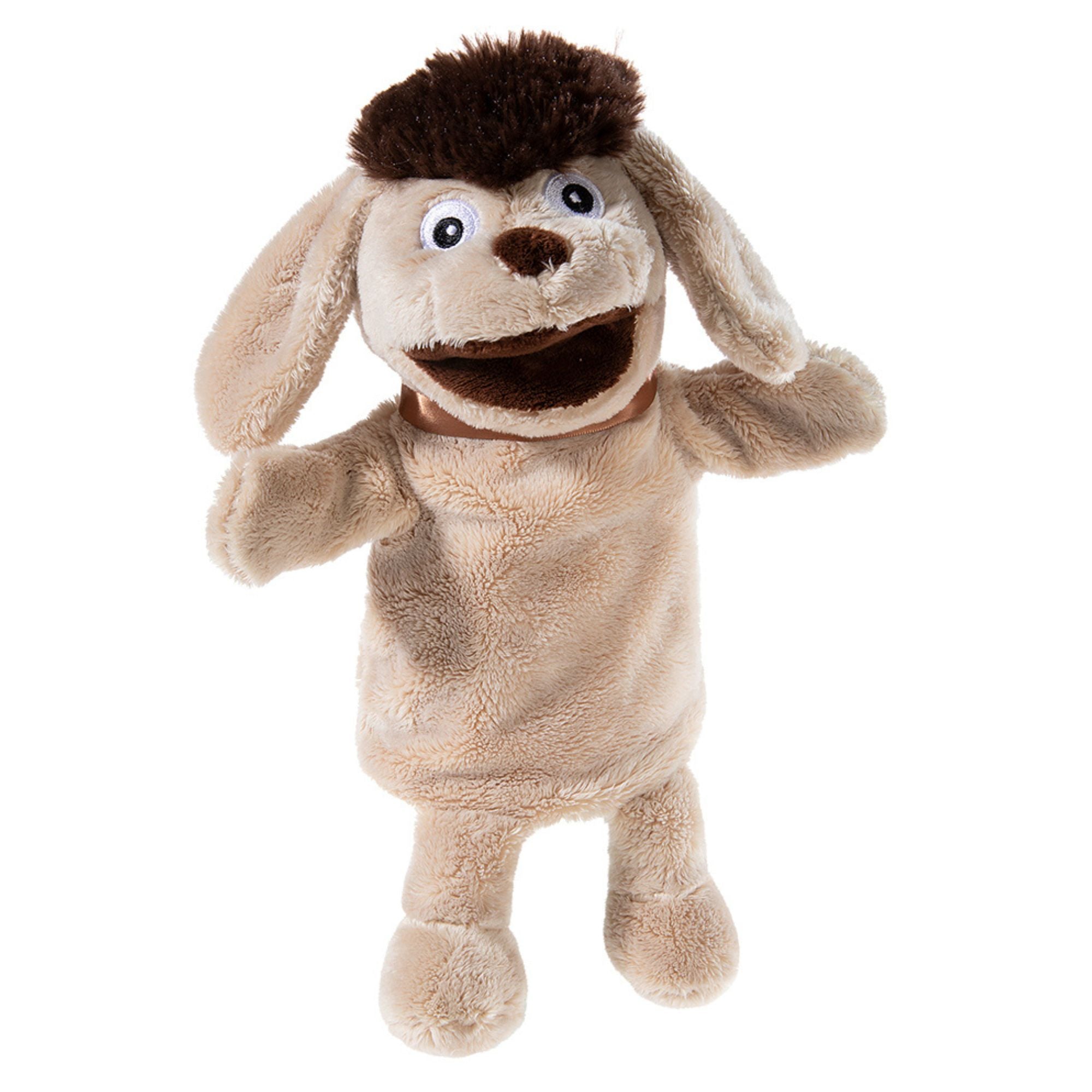 Moppi Handpuppe aus extraweichem Plüsch – Der freche Kult-Hund aus dem Sandmännchen 28 cm- HEUNEC