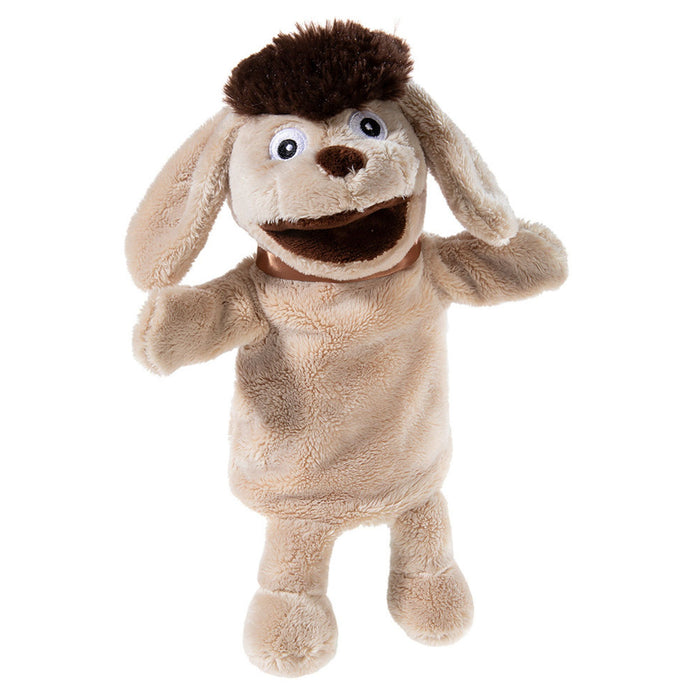 Moppi Handpuppe aus extraweichem Plüsch – Der freche Kult-Hund aus dem Sandmännchen 28 cm- HEUNEC