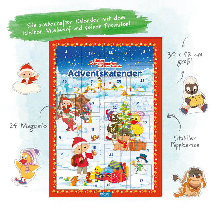 Unser Sandmännchen Magnet-Adventskalender – 24 Magnete mit beliebten Figuren