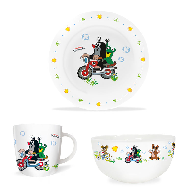 3tlg-Porzellan-Maulwurf-Motorr