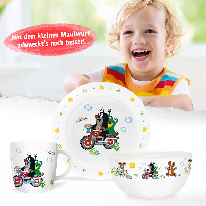 3tlg-Porzellan-Maulwurf-Motorr