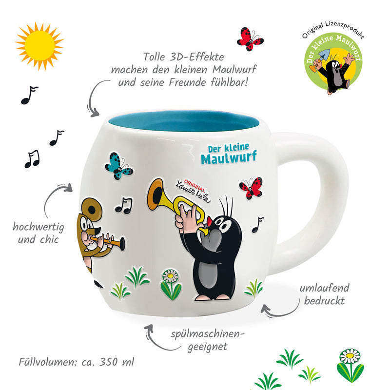 3D-Tasse-Musik-Maulwurf